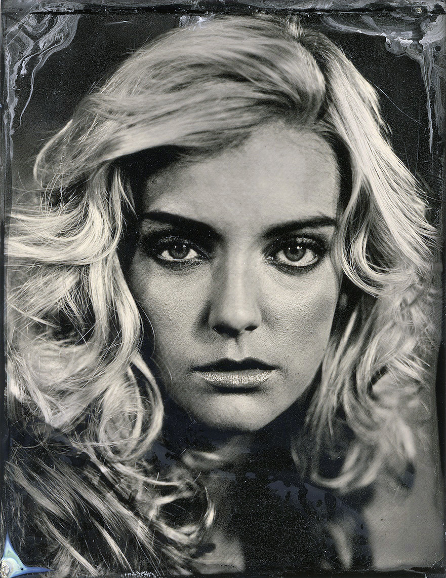 Stunning tintype portrait of blonde girl  by Shane O